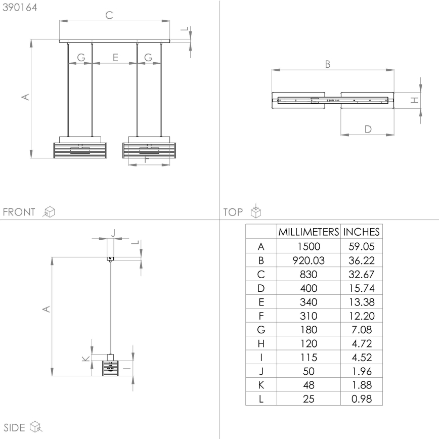 Eglo - Hanglamp aan een koord 4xE27/40W/230V zwart/bruin