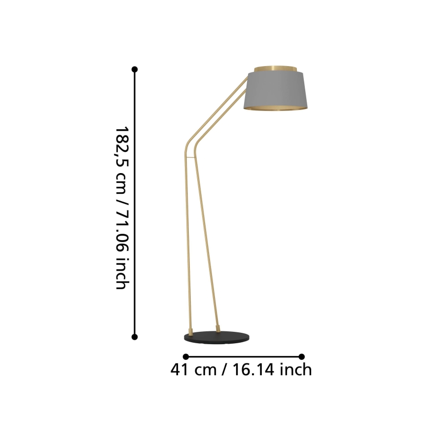 Eglo - Staande Lamp 1xE27/40W/230V grijs/goud
