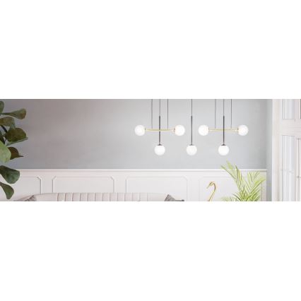 Eglo - Hanglamp aan een koord 7xE14/40W/230V goud/zwart