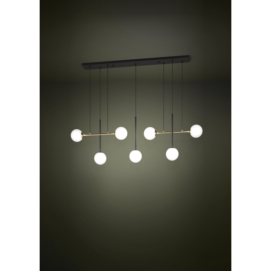 Eglo - Hanglamp aan een koord 7xE14/40W/230V goud/zwart