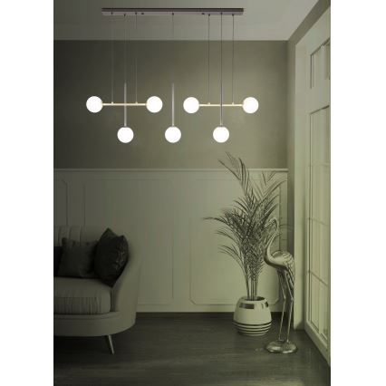 Eglo - Hanglamp aan een koord 7xE14/40W/230V goud/zwart