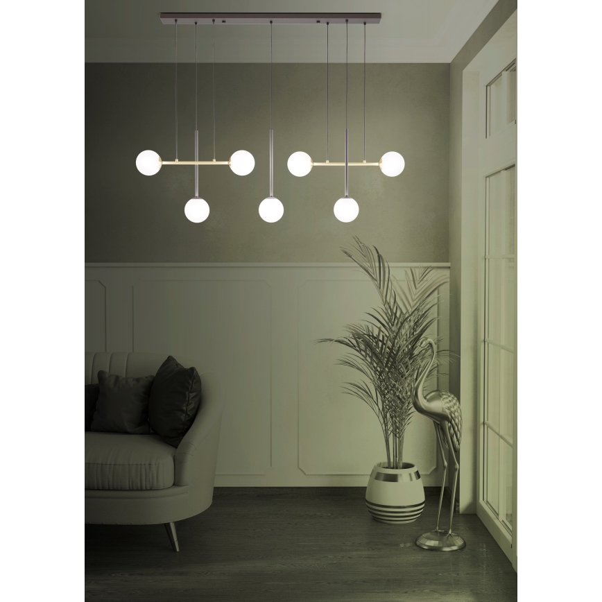 Eglo - Hanglamp aan een koord 7xE14/40W/230V goud/zwart