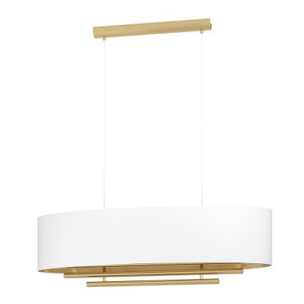 Eglo - Hanglamp aan een koord 4xE27/40W/230V wit/goud