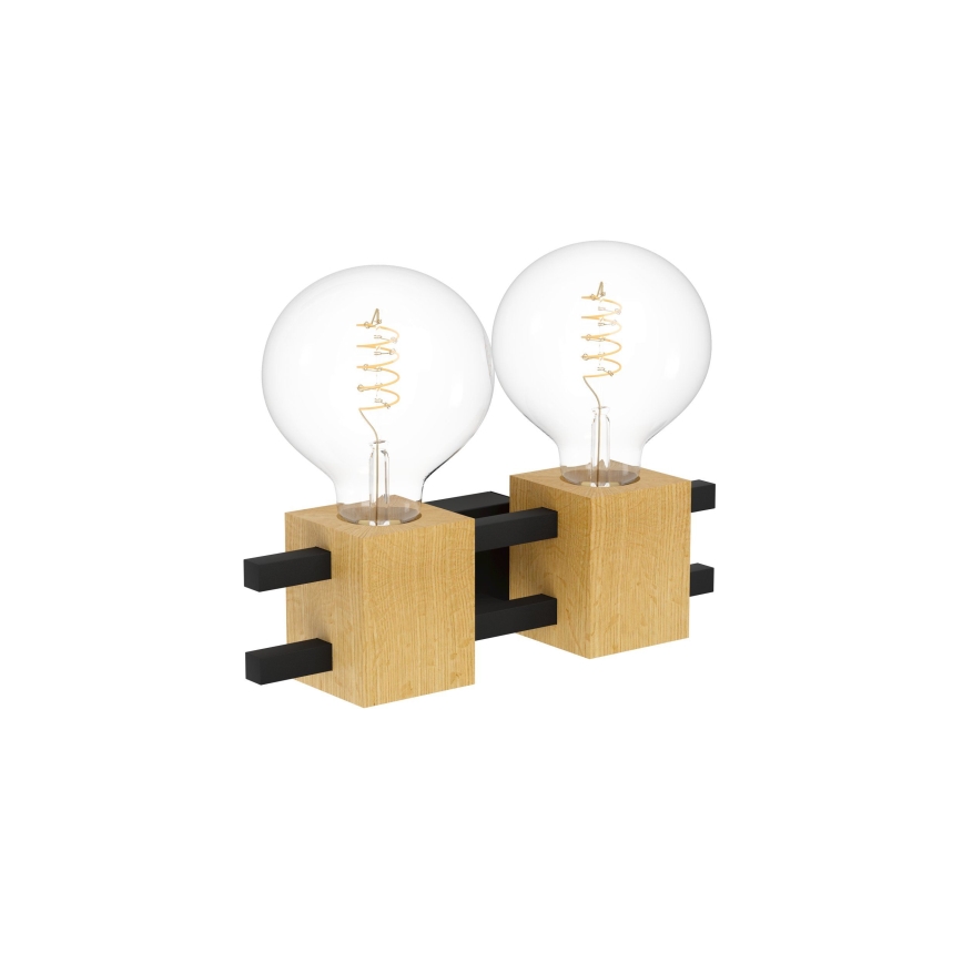 Eglo - Wandlamp 2xE27/40W/230V zwart/bruin
