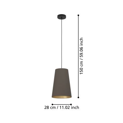 Eglo - Hanglamp aan een koord 1xE27/40W/230V bruin