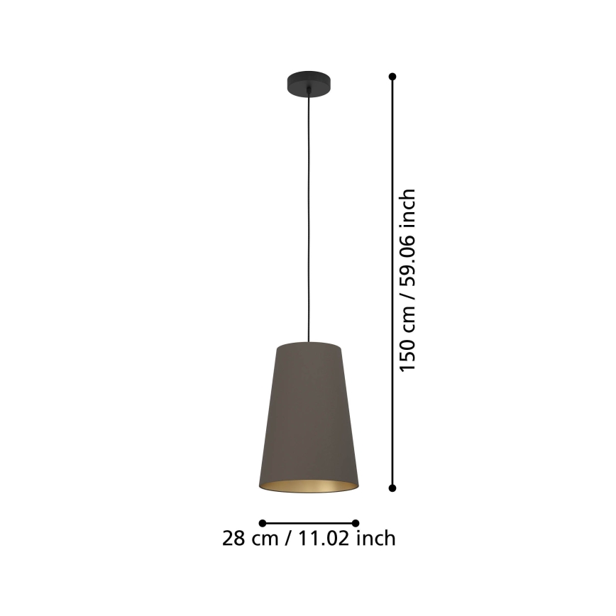 Eglo - Hanglamp aan een koord 1xE27/40W/230V bruin