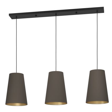 Eglo - Hanglamp aan een koord 3xE27/40W/230V bruin