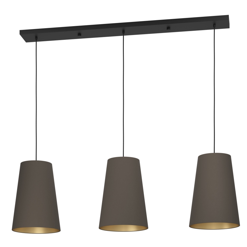 Eglo - Hanglamp aan een koord 3xE27/40W/230V bruin