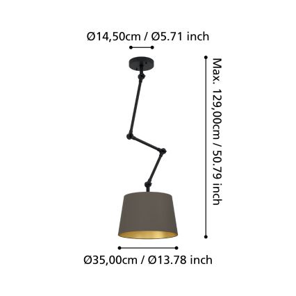 Eglo - Hanglamp met vaste pendel 1xE27/40W/230V bruin