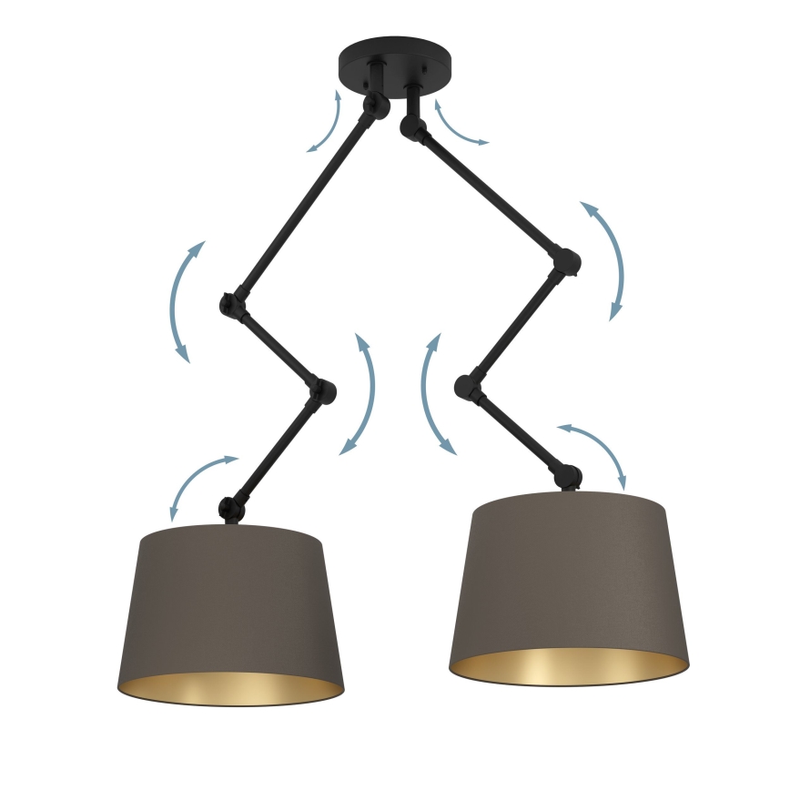 Eglo - Hanglamp met vaste pendel 2xE27/40W/230V bruin