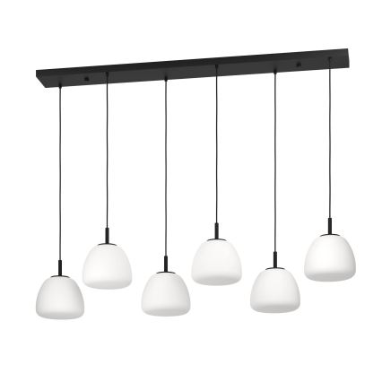 Eglo - Hanglamp aan een koord 6xE27/40W/230V zwart