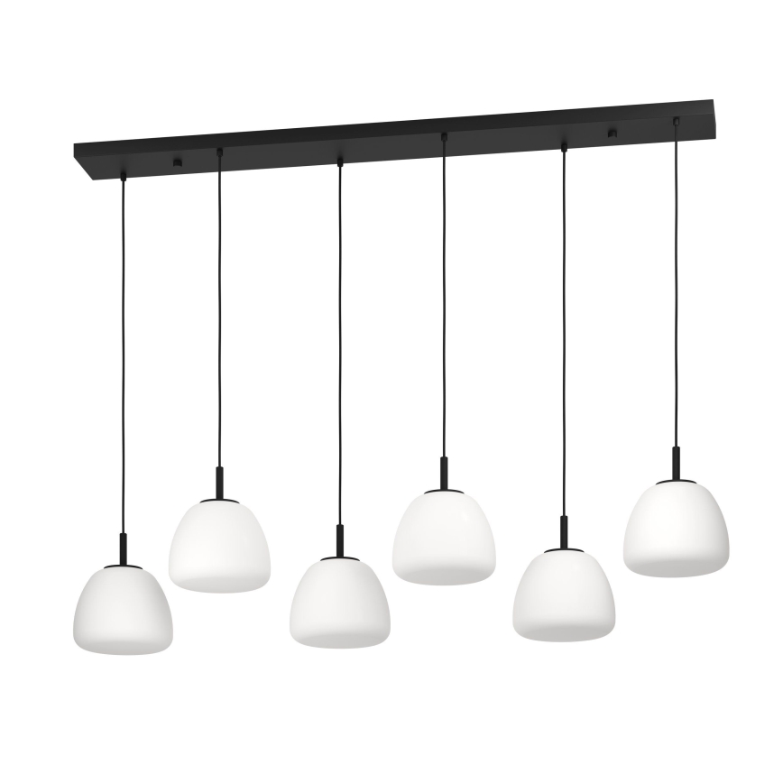 Eglo - Hanglamp aan een koord 6xE27/40W/230V zwart