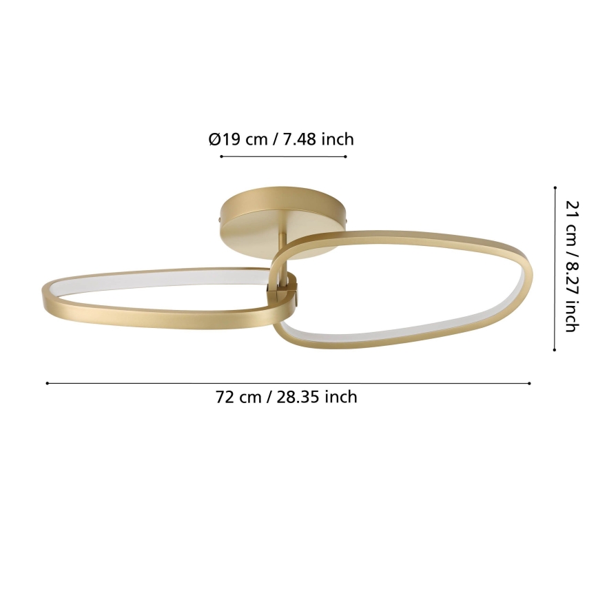 Eglo - Dimbare LED bevestigde hanglamp LED/25W/230V 3000K goud
