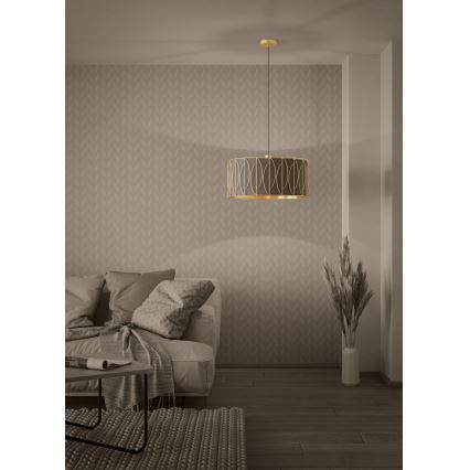 Eglo - Hanglamp aan een koord 1xE27/40W/230V goud/bruin