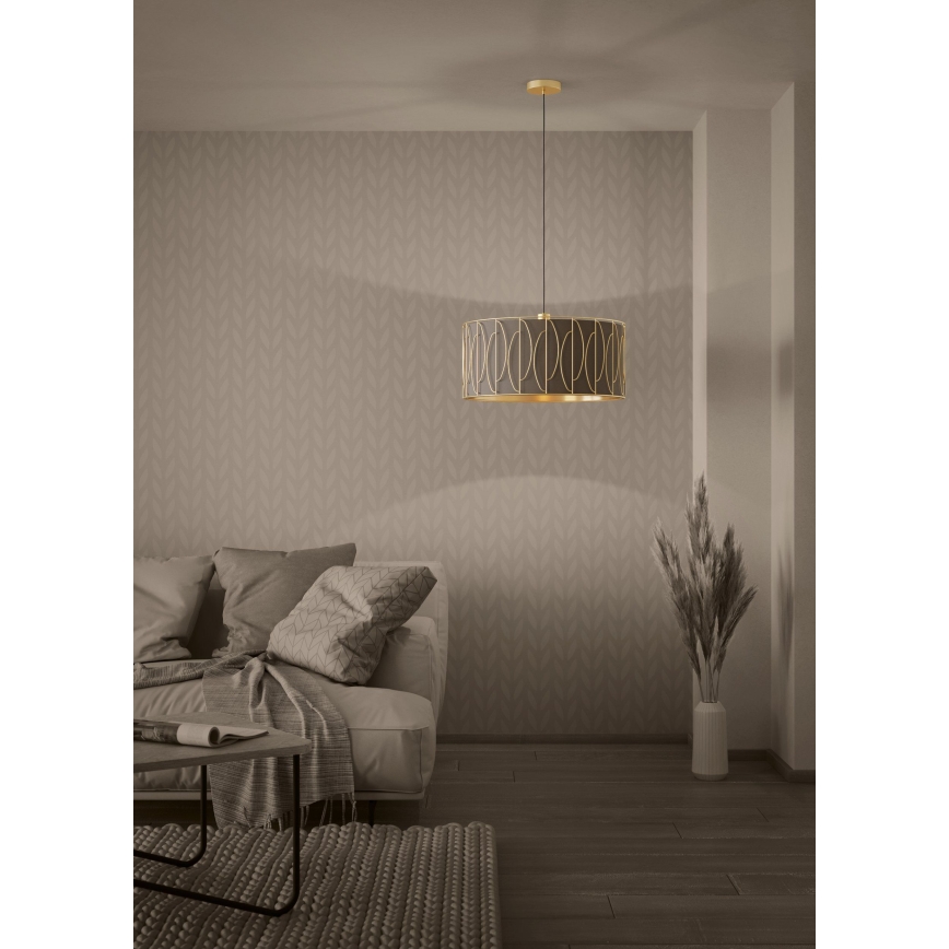 Eglo - Hanglamp aan een koord 1xE27/40W/230V goud/bruin