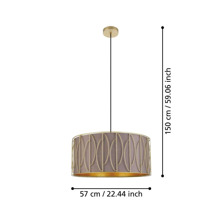 Eglo - Hanglamp aan een koord 1xE27/40W/230V goud/bruin
