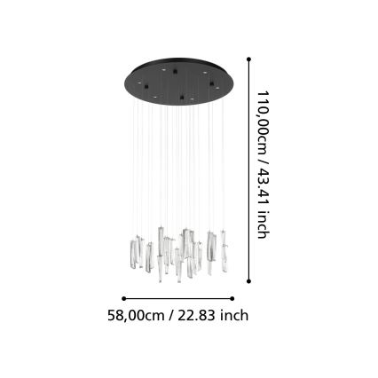 Eglo - Dimbare LED hanglamp aan een koord 6xLED/4,2W/230V 3000K doorzichtig