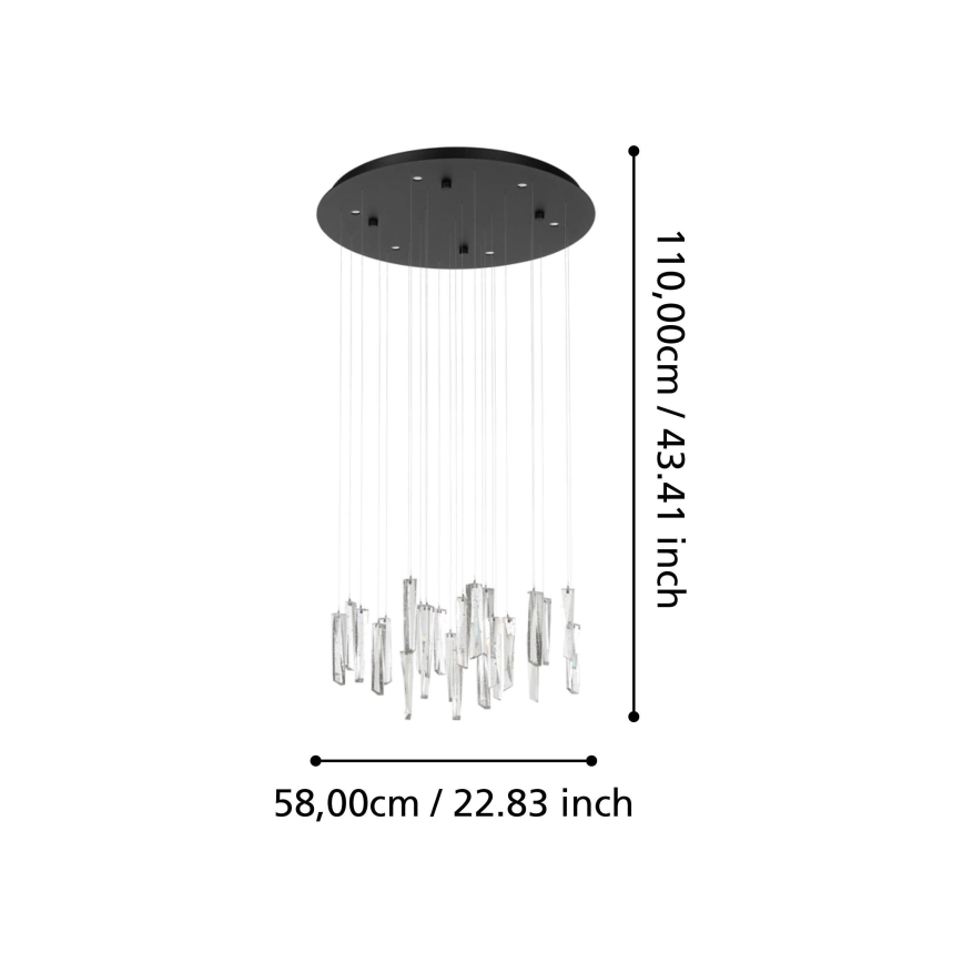 Eglo - Dimbare LED hanglamp aan een koord 6xLED/4,2W/230V 3000K doorzichtig