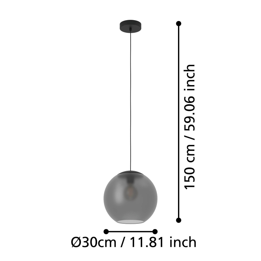 Eglo - Hanglamp aan een koord 1xE27/40W/230V gerookt