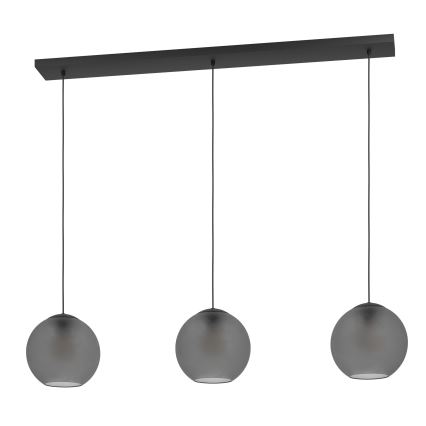 Eglo - Hanglamp aan een koord 3xE27/40W/230V gerookt