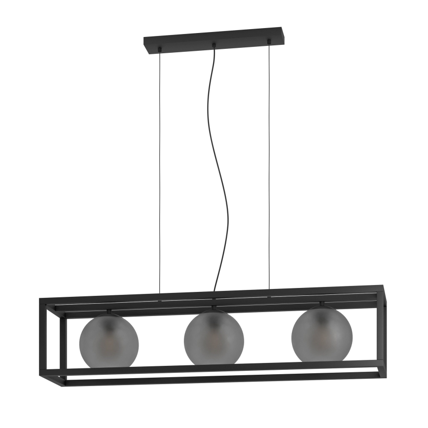 Eglo - Hanglamp aan een koord 3xE27/40W/230V gerookt/zwart