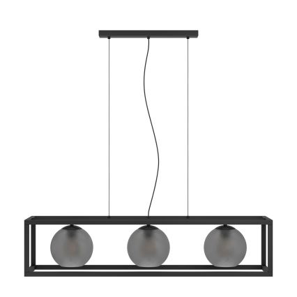 Eglo - Hanglamp aan een koord 3xE27/40W/230V gerookt/zwart