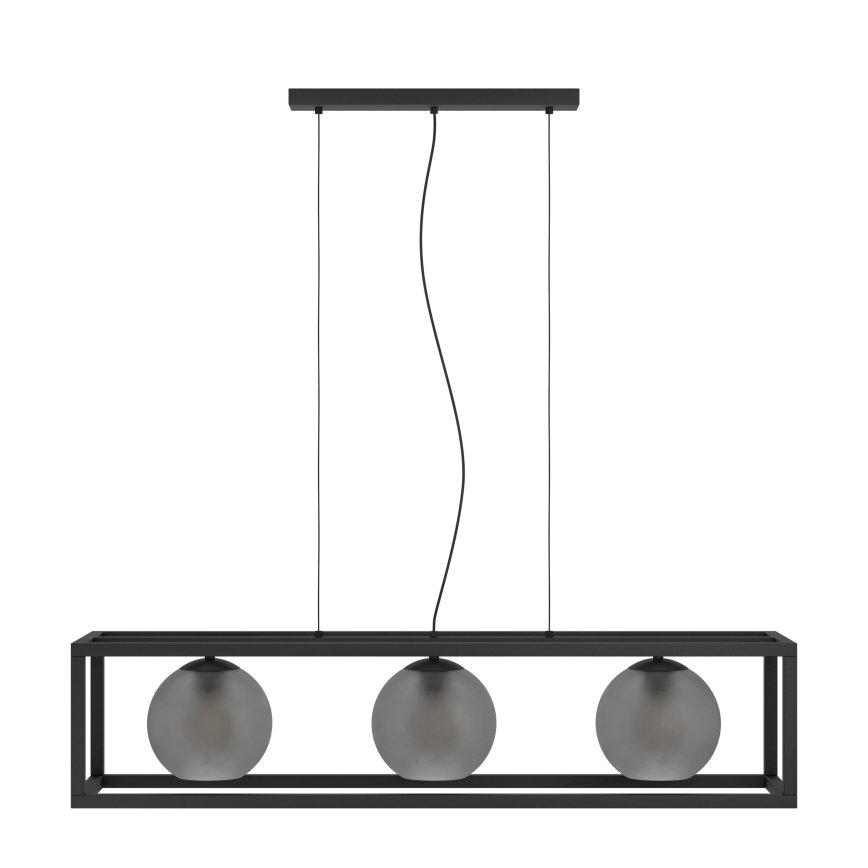 Eglo - Hanglamp aan een koord 3xE27/40W/230V gerookt/zwart