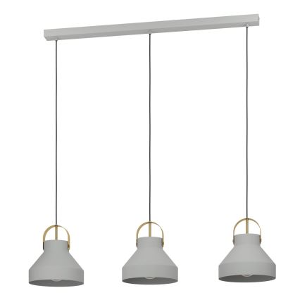 Eglo - Hanglamp aan een koord 3xE27/40W/230V grijs