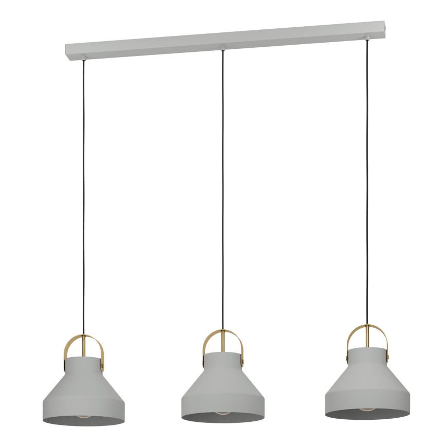 Eglo - Hanglamp aan een koord 3xE27/40W/230V grijs