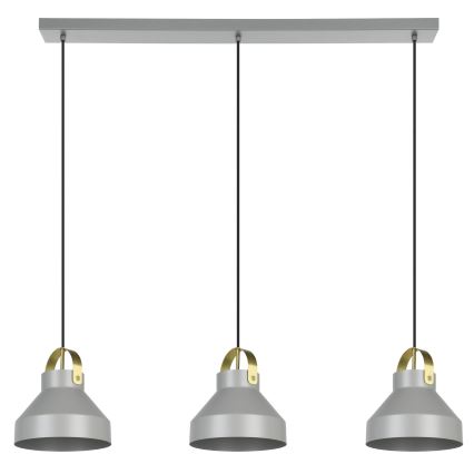 Eglo - Hanglamp aan een koord 3xE27/40W/230V grijs
