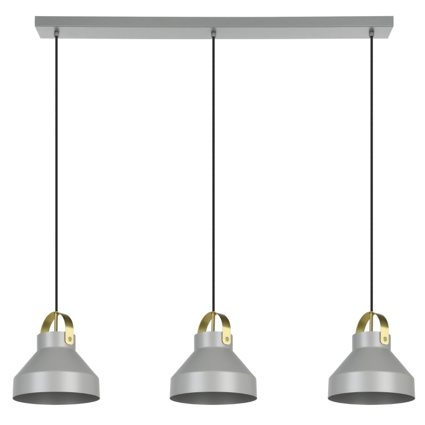 Eglo - Hanglamp aan een koord 3xE27/40W/230V grijs