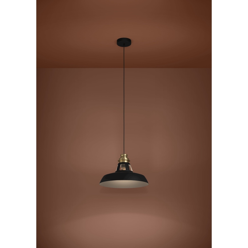 Eglo - Hanglamp aan een koord 1xE27/40W/230V zwart/goud