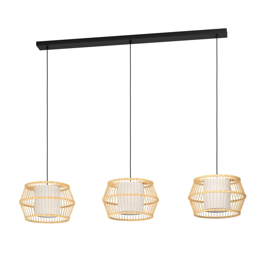 Eglo - Hanglamp aan een koord 3xE27/40W/230V bamboe