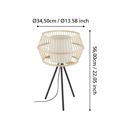 Eglo - Tafellamp 1xE27/40W/230V bamboe