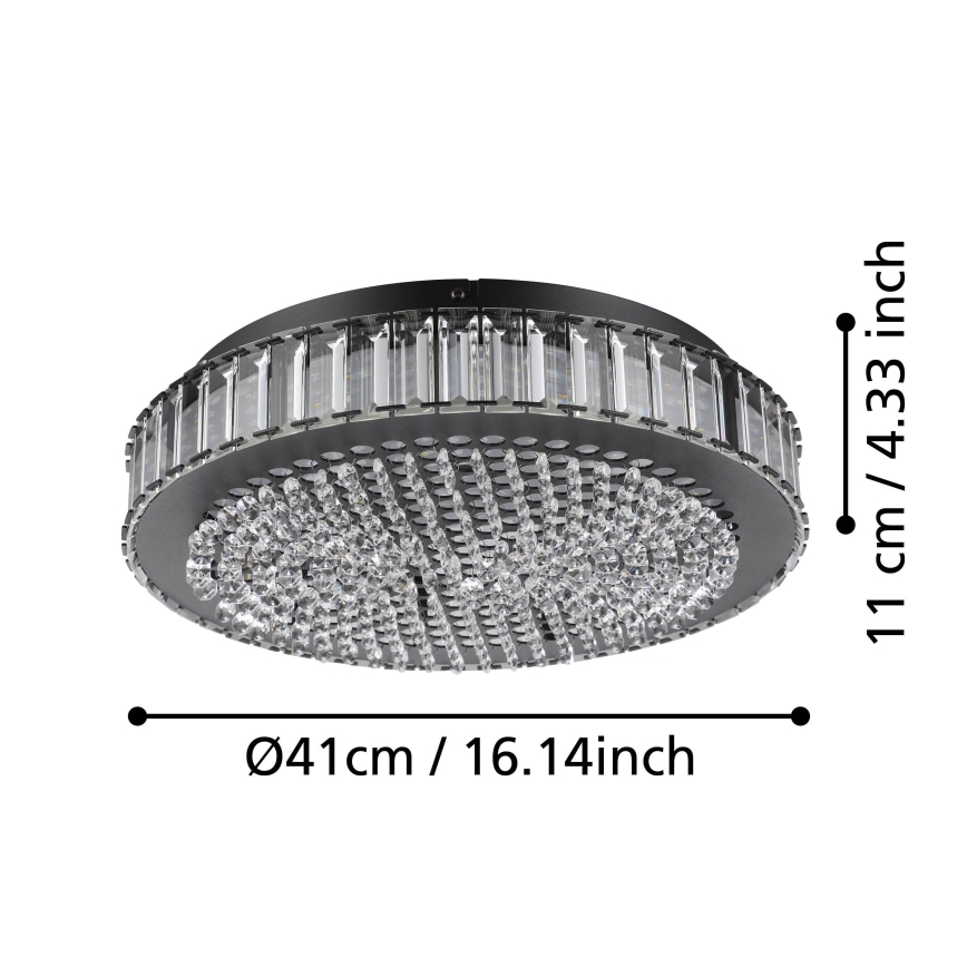 Eglo - Dimbare LED plafondlamp LED/23,5W/230V 4000K zwart