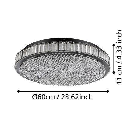 Eglo - Dimbare LED plafondlamp LED/52,4W/230V 4000K zwart