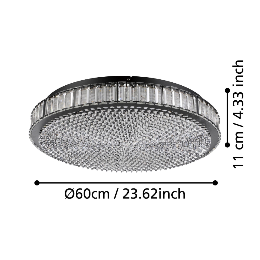 Eglo - Dimbare LED plafondlamp LED/52,4W/230V 4000K zwart
