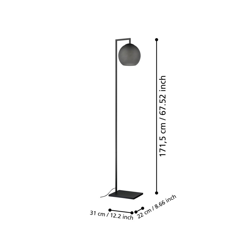 Eglo - Staande Lamp 1xE27/40W/230V gerookt