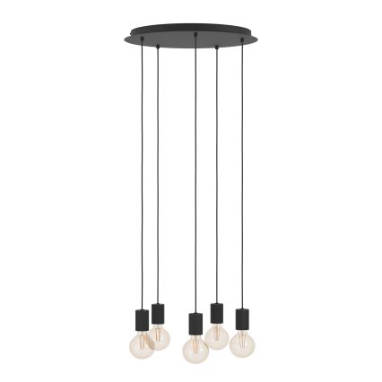 Eglo - Hanglamp aan een koord 5xE27/40W/230V zwart