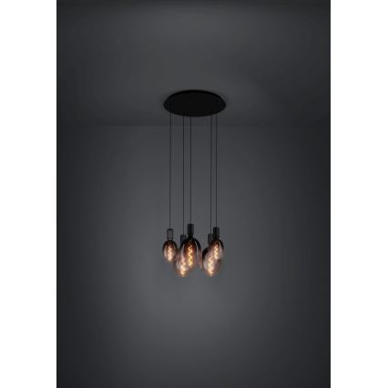 Eglo - Hanglamp aan een koord 5xE27/40W/230V zwart