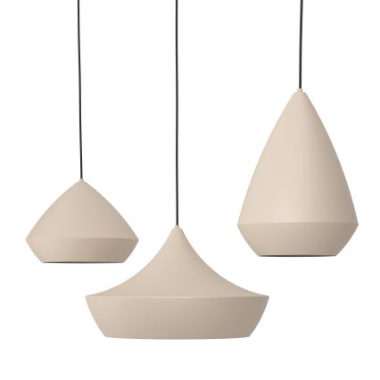 Eglo - Hanglamp aan een koord 3xE27/28W/230V beige