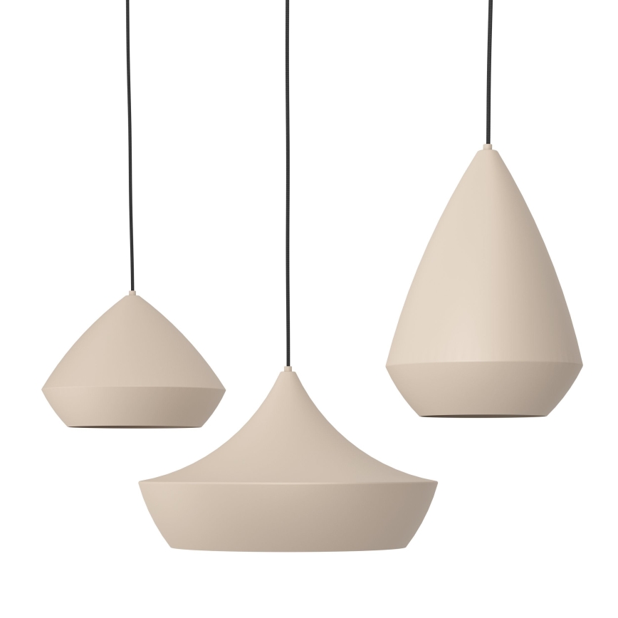 Eglo - Hanglamp aan een koord 3xE27/28W/230V beige