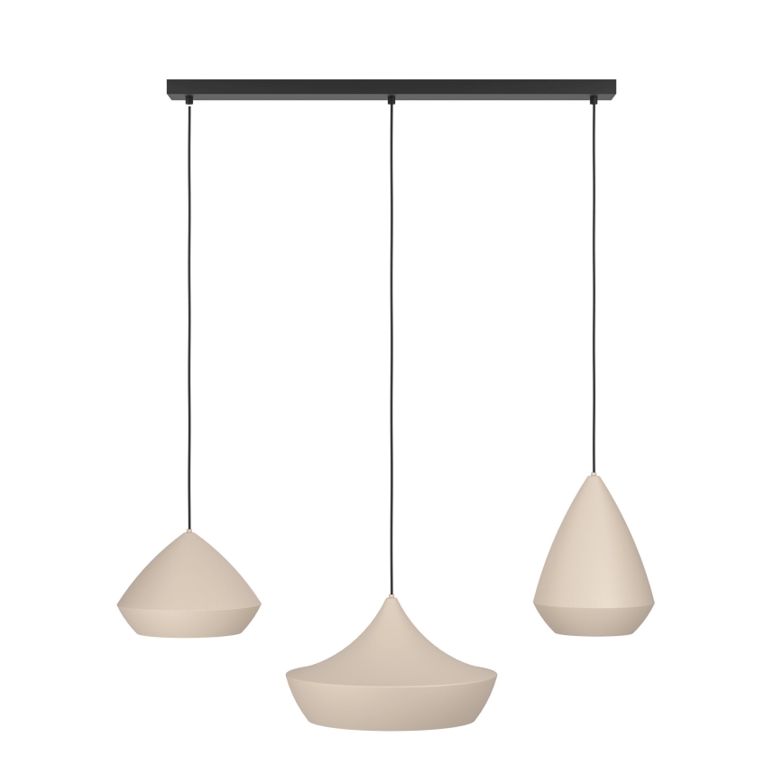 Eglo - Hanglamp aan een koord 3xE27/28W/230V beige