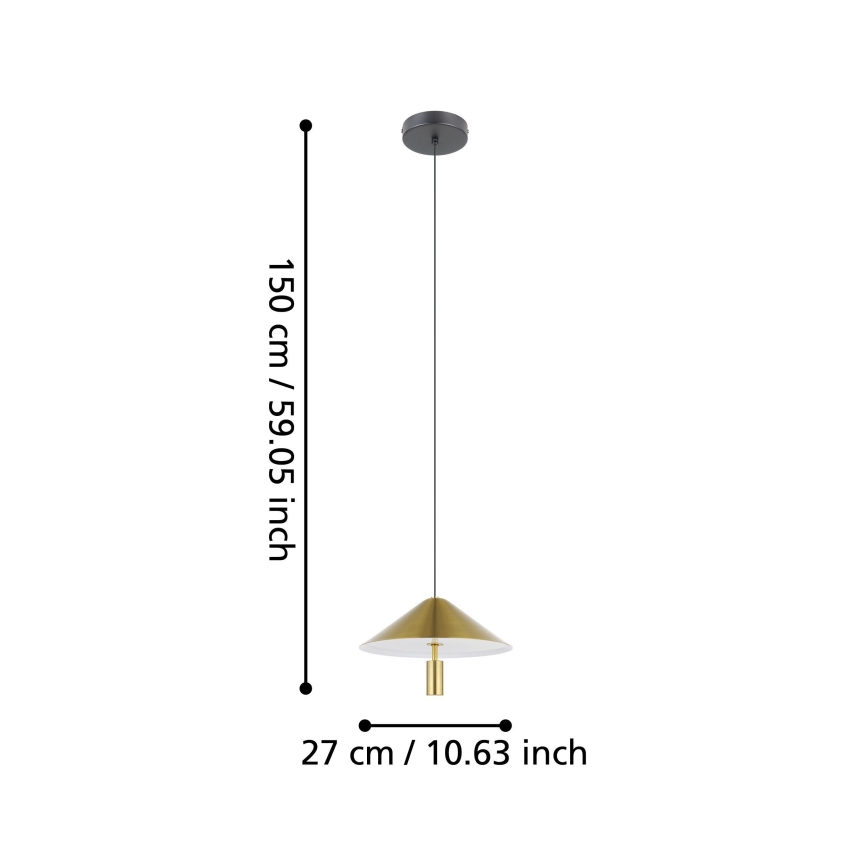 Eglo - LED Hanglamp aan een koord LED/12W/230V 3000K goud
