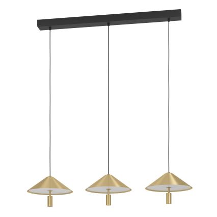 Eglo - Dimbare LED hanglamp aan een koord 3xLED/12W/230V 3000K goud