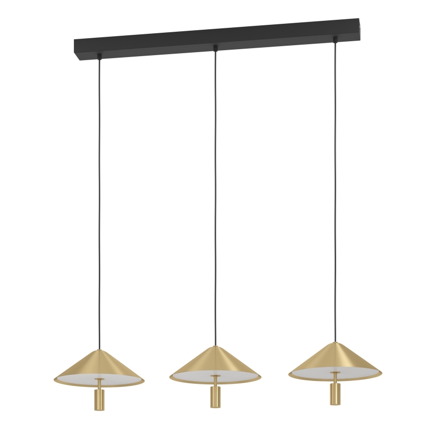 Eglo - Dimbare LED hanglamp aan een koord 3xLED/12W/230V 3000K goud