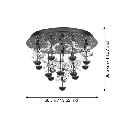 Eglo - Dimbare LED plafondlamp LED/27W/230V 3000K zwart