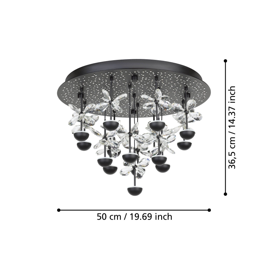 Eglo - Dimbare LED plafondlamp LED/27W/230V 3000K zwart