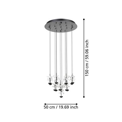 Eglo - Dimbare LED hanglamp aan een koord LED/27W/230V 3000K zwart