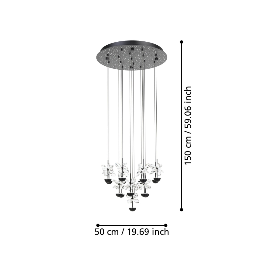 Eglo - Dimbare LED hanglamp aan een koord LED/27W/230V 3000K zwart